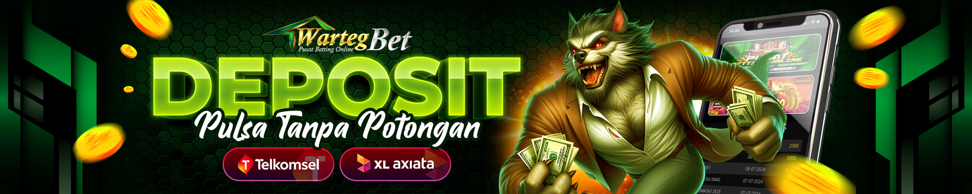 Deposit Pulsa Tanpa Potongan | Wartegbet.com Slot Online | RTP Tertinggi 2021